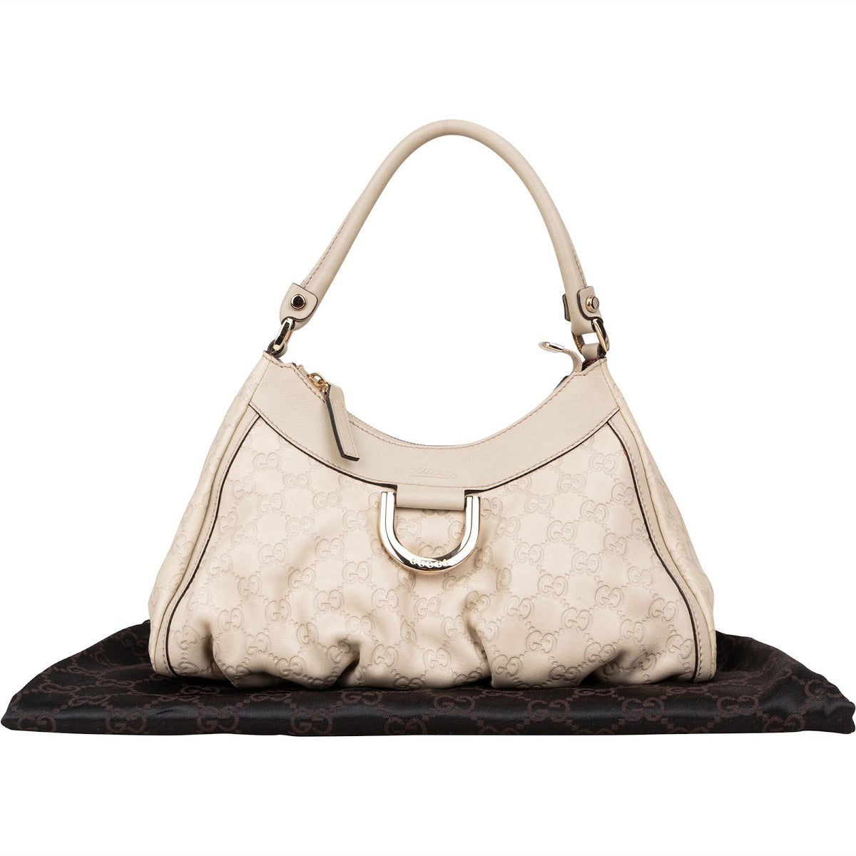 Gucci Leather Monogram Abbey Handbag
