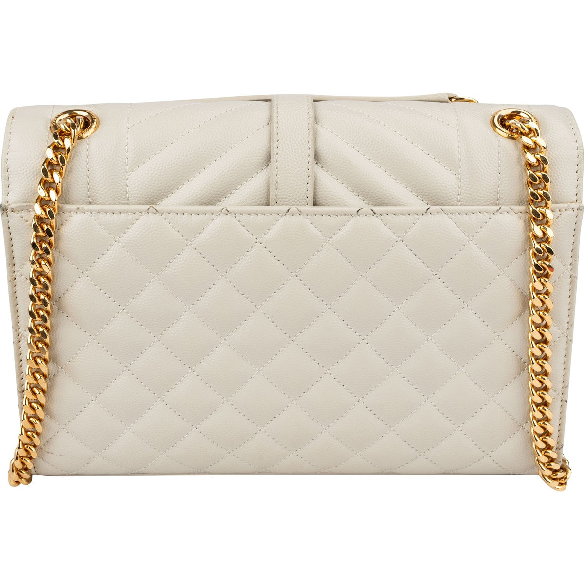 Saint Laurent Quilted Grain de Poudre Leather Small Envelope Crossbody Bag