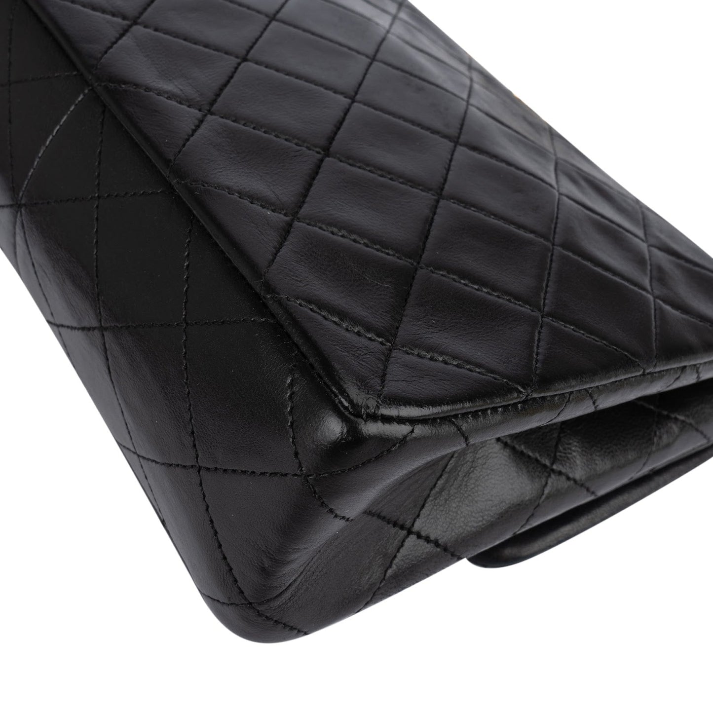 Chanel Quilted Lambskin 24K Gold Single Flap Crossbody Bag