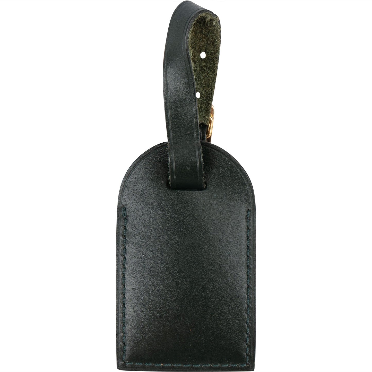 Louis Vuitton Dark Green Leather Luggage Tag
