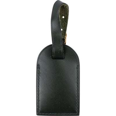 Louis Vuitton Dark Green Leather Luggage Tag