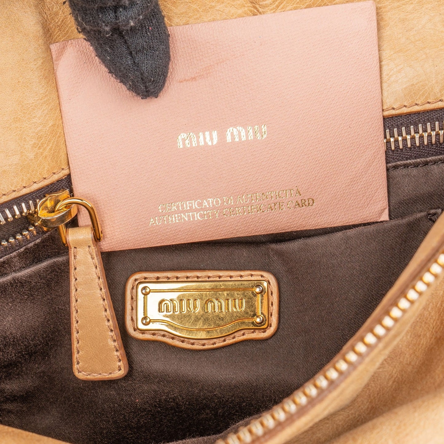 Miu Miu Vitello Lux Bow Satchel Handbag