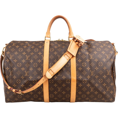 Louis Vuitton Monogram Canvas Keepall 55 Bandoulière Travel Bag