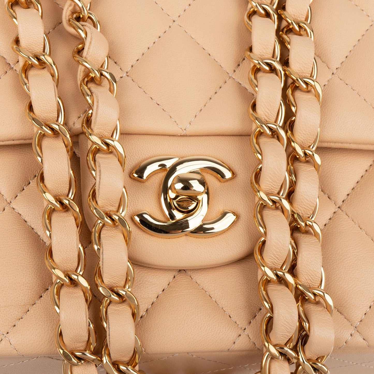 Chanel Quilted Lambskin Medium Double Flap Shoulder Bag