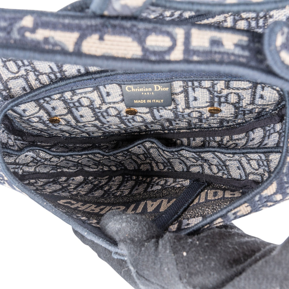 Christian Dior Oblique Trotter Monogram Jacquard Saddle Shoulder Bag