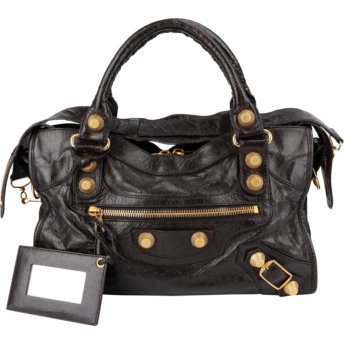 Balenciaga Dark Brown Leather Giant 21 City Handbag
