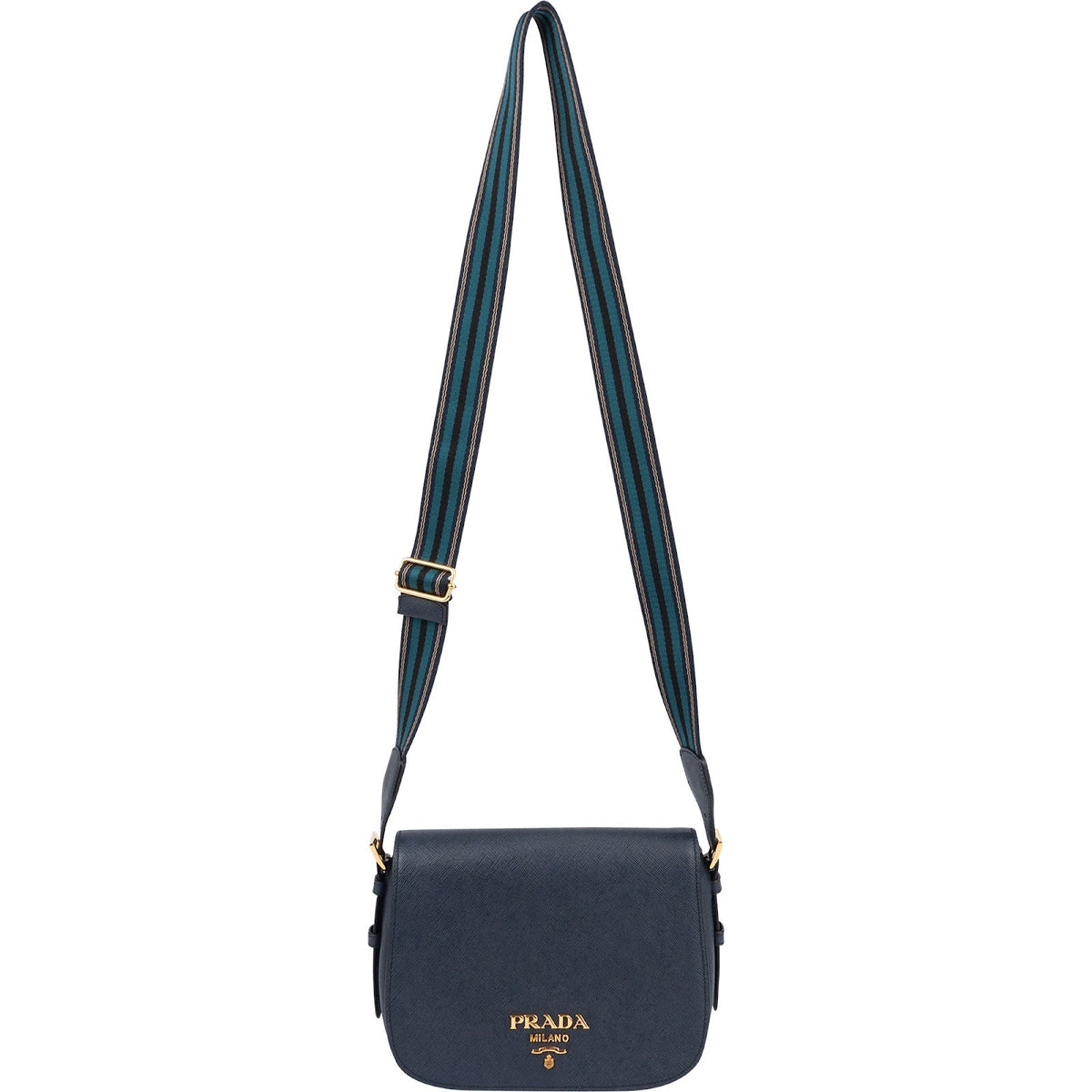 Prada Blue Saffiano Leather Shoulder Crossbody Bag