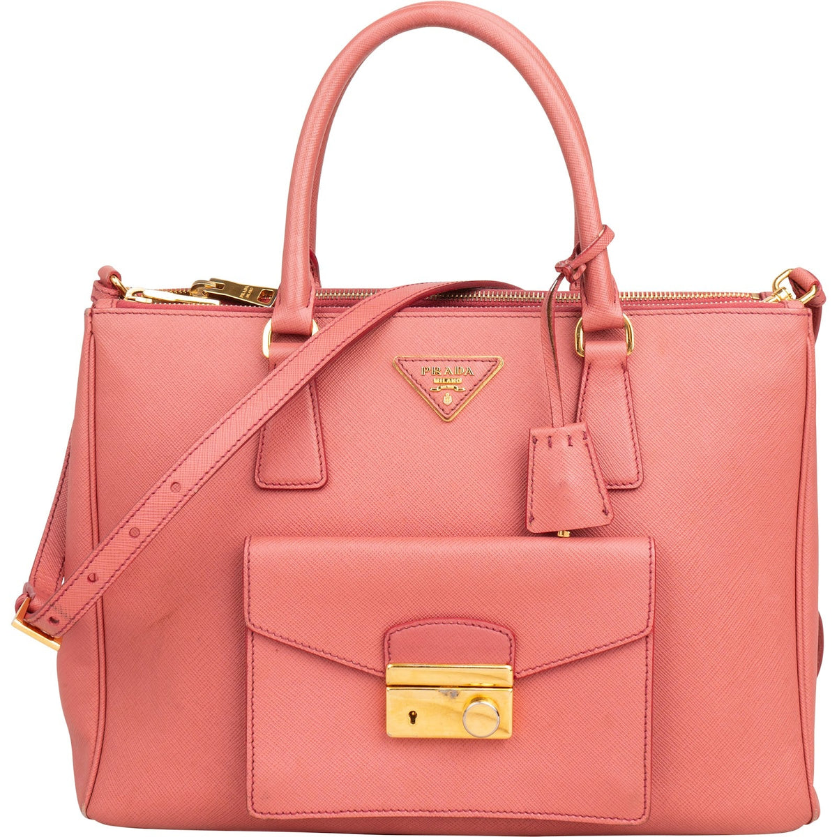 Prada Saffiano Leather Galleria Pocket Handbag