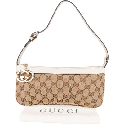 Gucci Monogram GG Canvas Charm Pochette Shoulder Bag