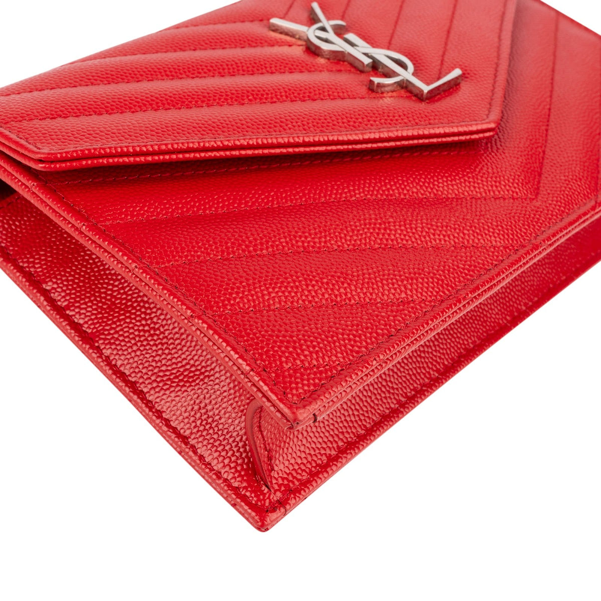 Yves Saint Laurent Grain de Poudre Leather Envelope Wallet On Chain Crossbody Bag
