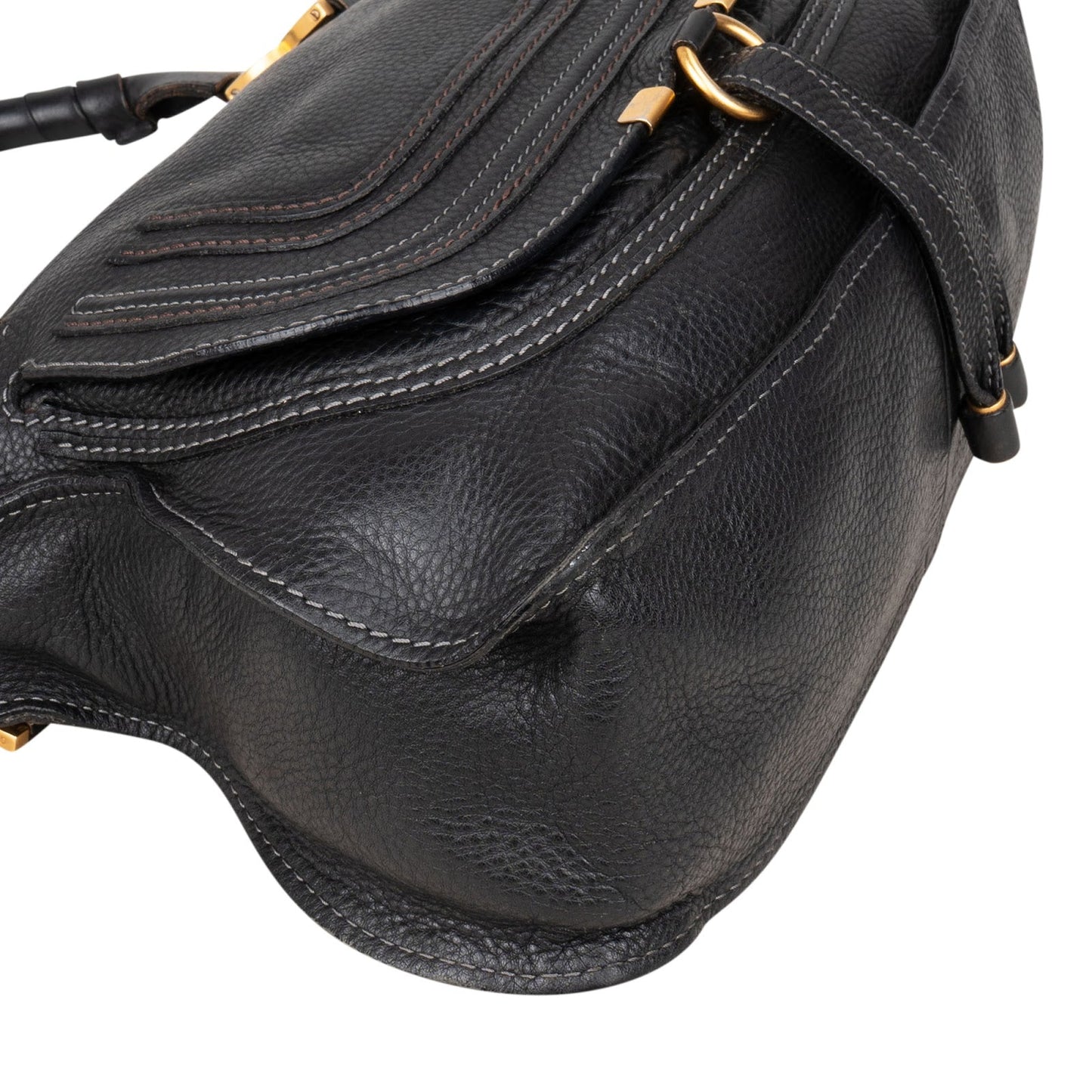 Chloé Grained Calfskin Leather Medium Marcie Satchel Handbag