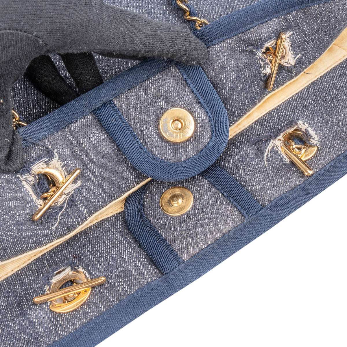 Chanel Denim Deauville Tote Shoulder Bag