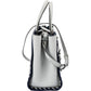 Fendi Blue Leather FF 2Jours Whipstitch Tote Handbag