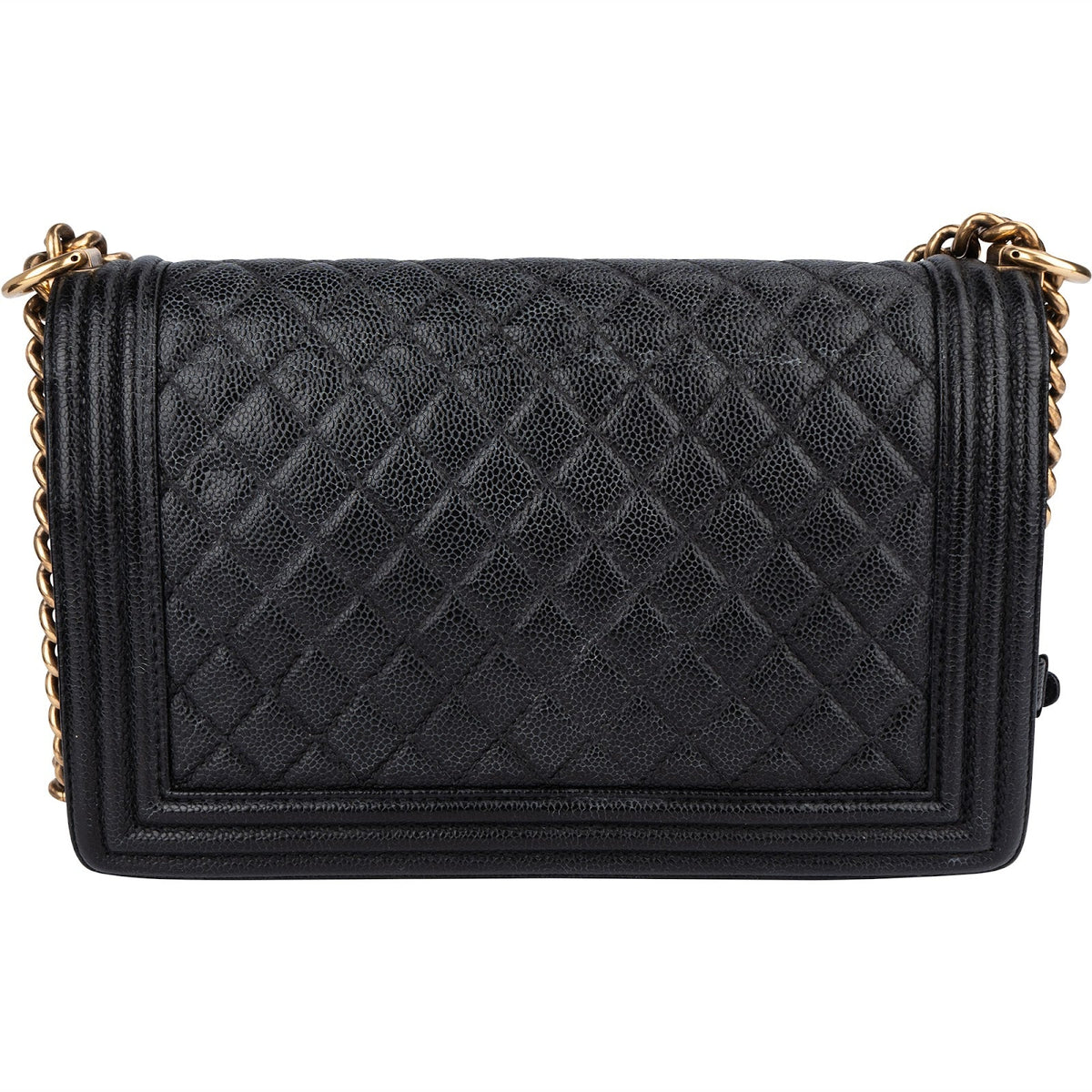 Chanel Quilted Caviar Leather Boy Single Flap Crossbody Bag
