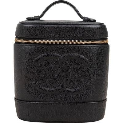 Chanel Caviar Leather CC Vanity Case Handbag
