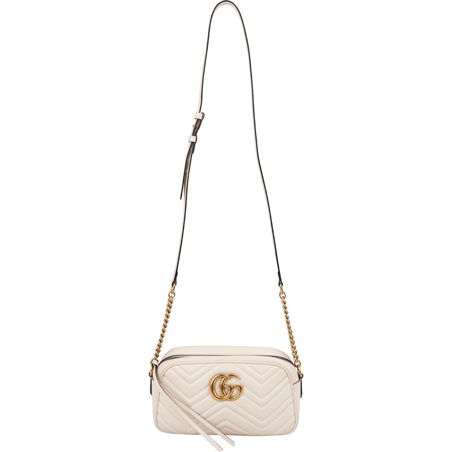 Gucci Chevron Matelassé Leather GG Marmont Medium Camera Crossbody Bag