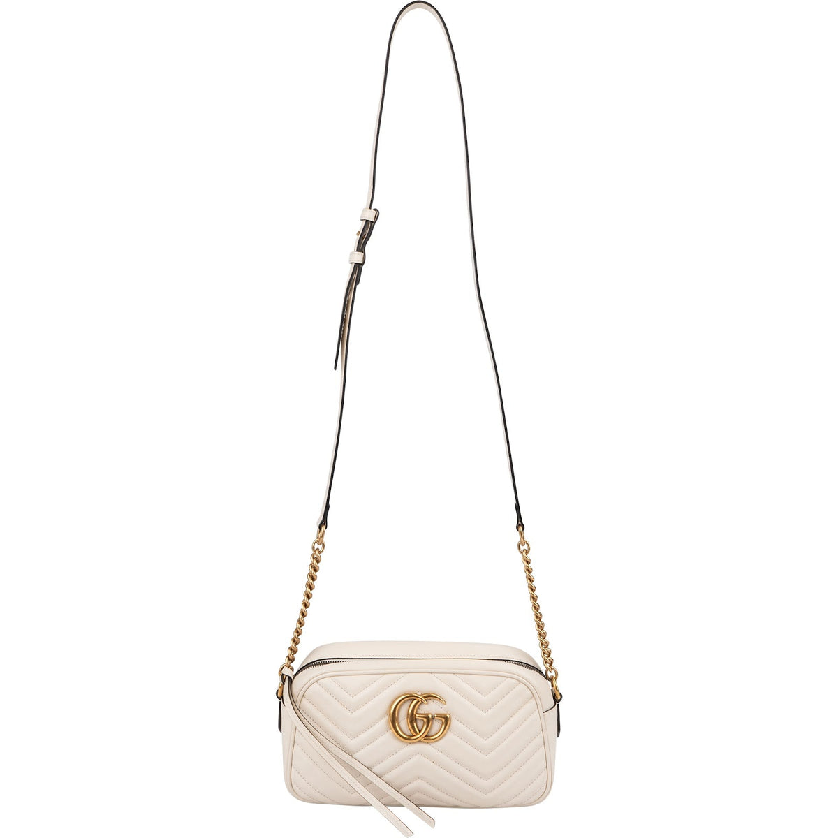 Gucci Chevron Matelassé Leather GG Marmont Medium Camera Crossbody Bag