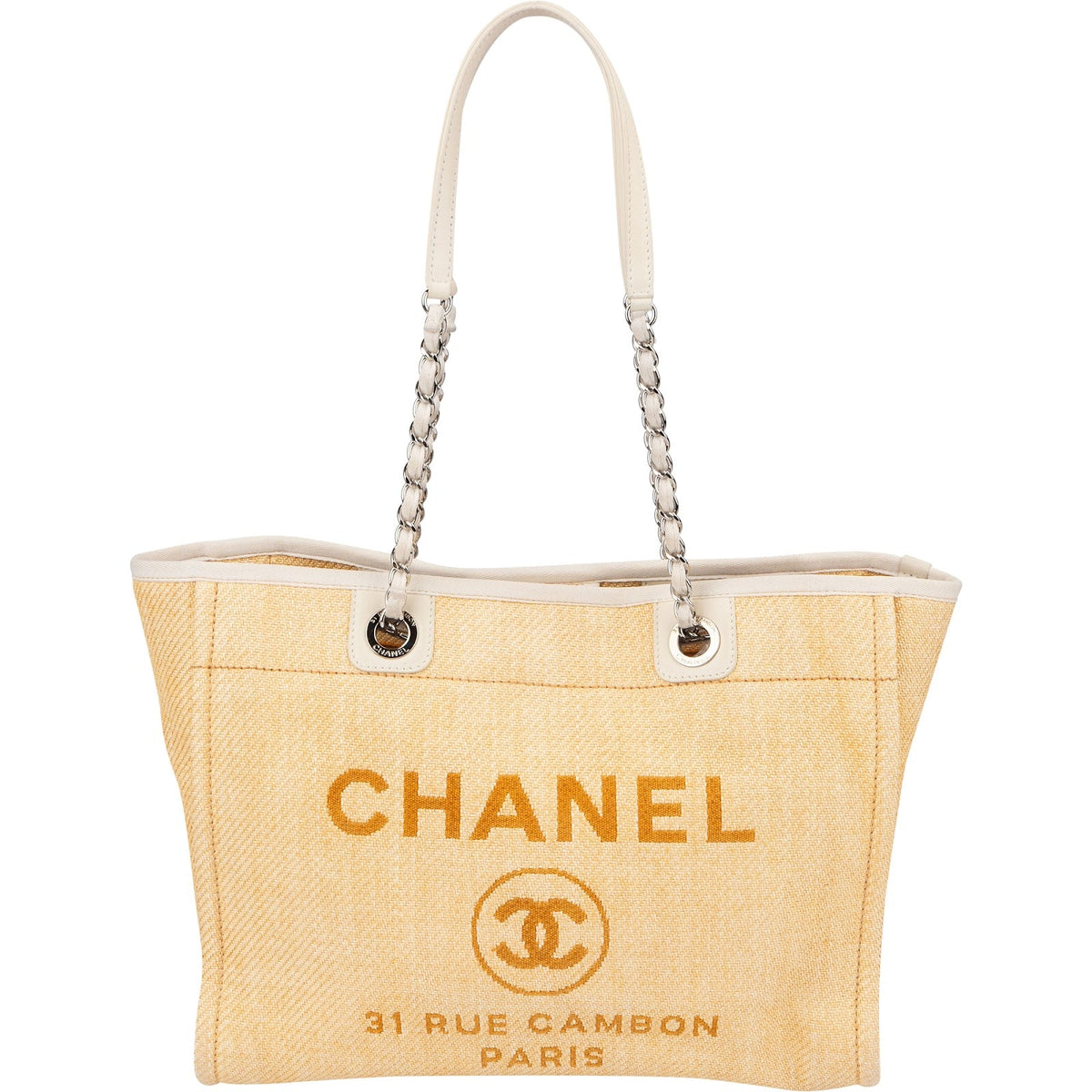 Chanel Raffia Deauville Tote Shoulder Bag