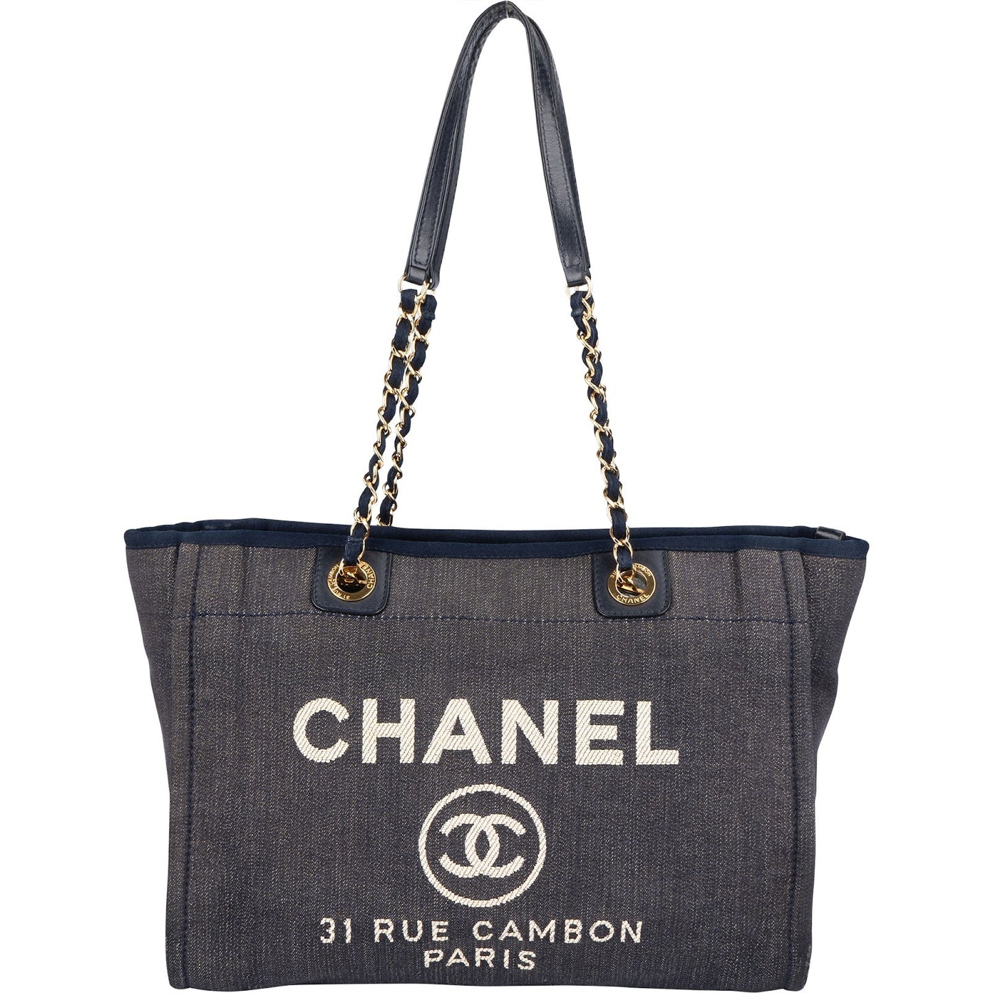 Chanel Denim Deauville Tote Shoulder Bag