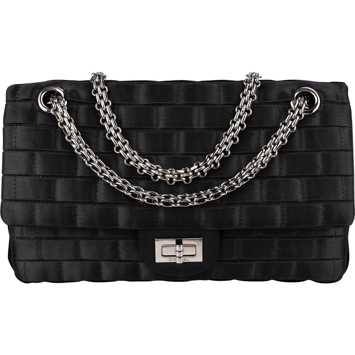 Chanel Rare Sample Satin Chocolate Bar 2.55 Reissue Double Flap Crossbody Bag