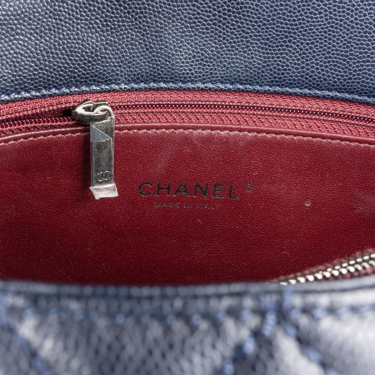 Chanel Quilted Caviar Leather Lizard Coco Handle Flap Handbag