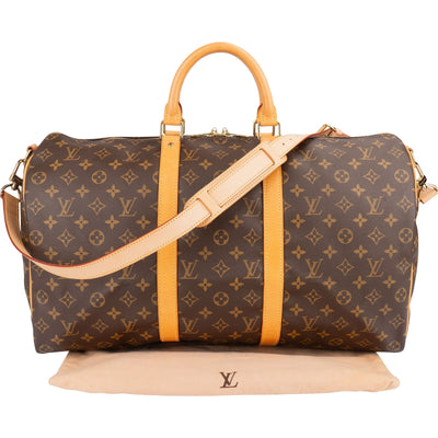 Louis Vuitton Monogram Canvas Keepall 50 Bandoulière Travel Bag