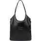 Miu Miu Smooth Leather Stitched Emblem Tote Shoulder Bag