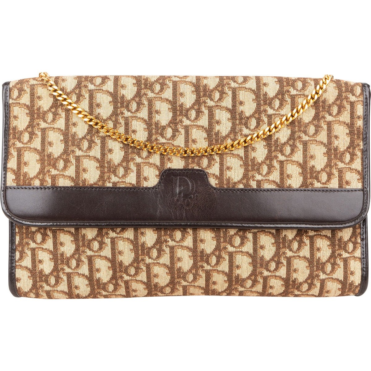 Christian Dior Monogram Oblique Canvas Vintage Chain Shoulder Bag
