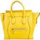 Celine Yellow Drummed Calfskin Luggage Tote Handbag
