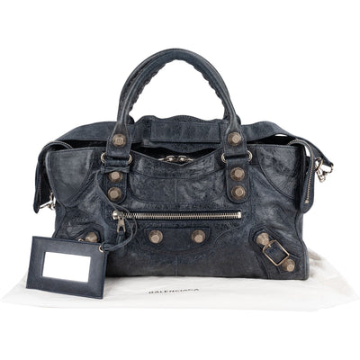 Balenciaga Blue Leather City Handbag