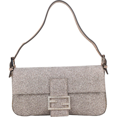 Fendi Limited FF Crystal Baguette Shoulder Bag