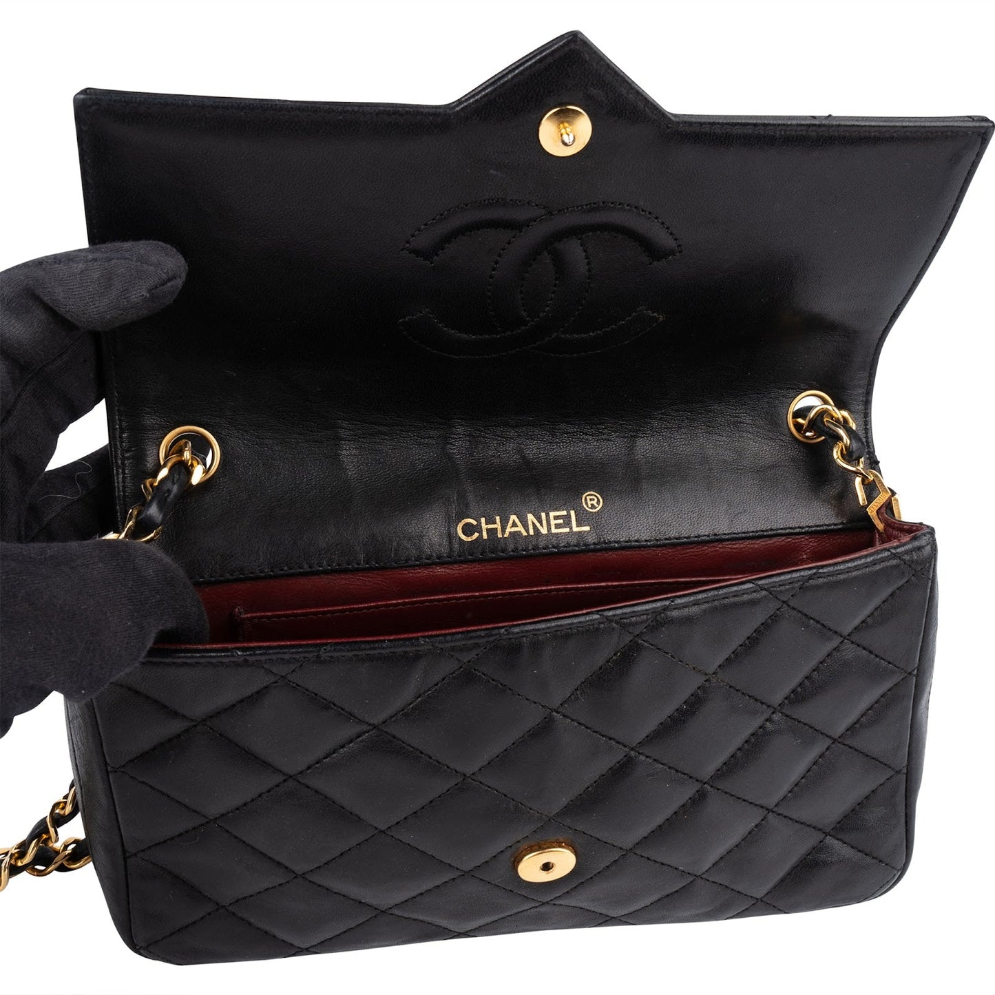 Chanel Quilted Lambskin 24K Gold Single Flap Crossbody Bag