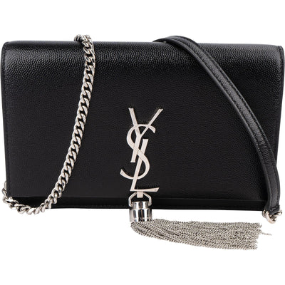 Saint Laurent Grain de Poudre Kate Tassel Wallet On Chain Crossbody Bag