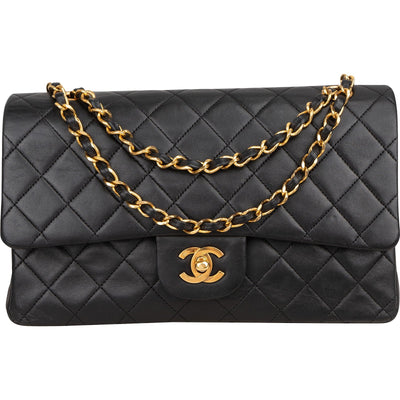 Chanel Quilted Lambskin 24K Gold Medium Double Flap Shoulder Bag