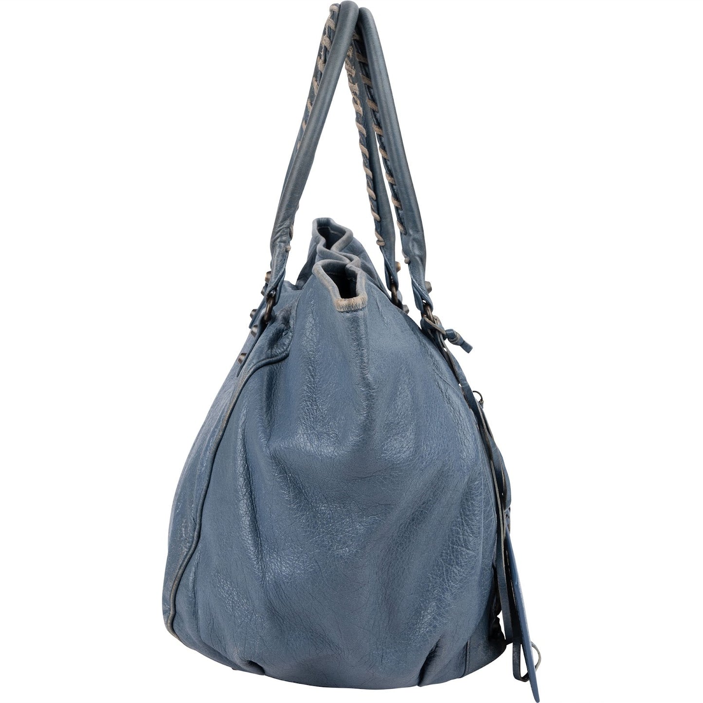 Balenciaga Blue Leather The Work City Tote Shoulder Bag