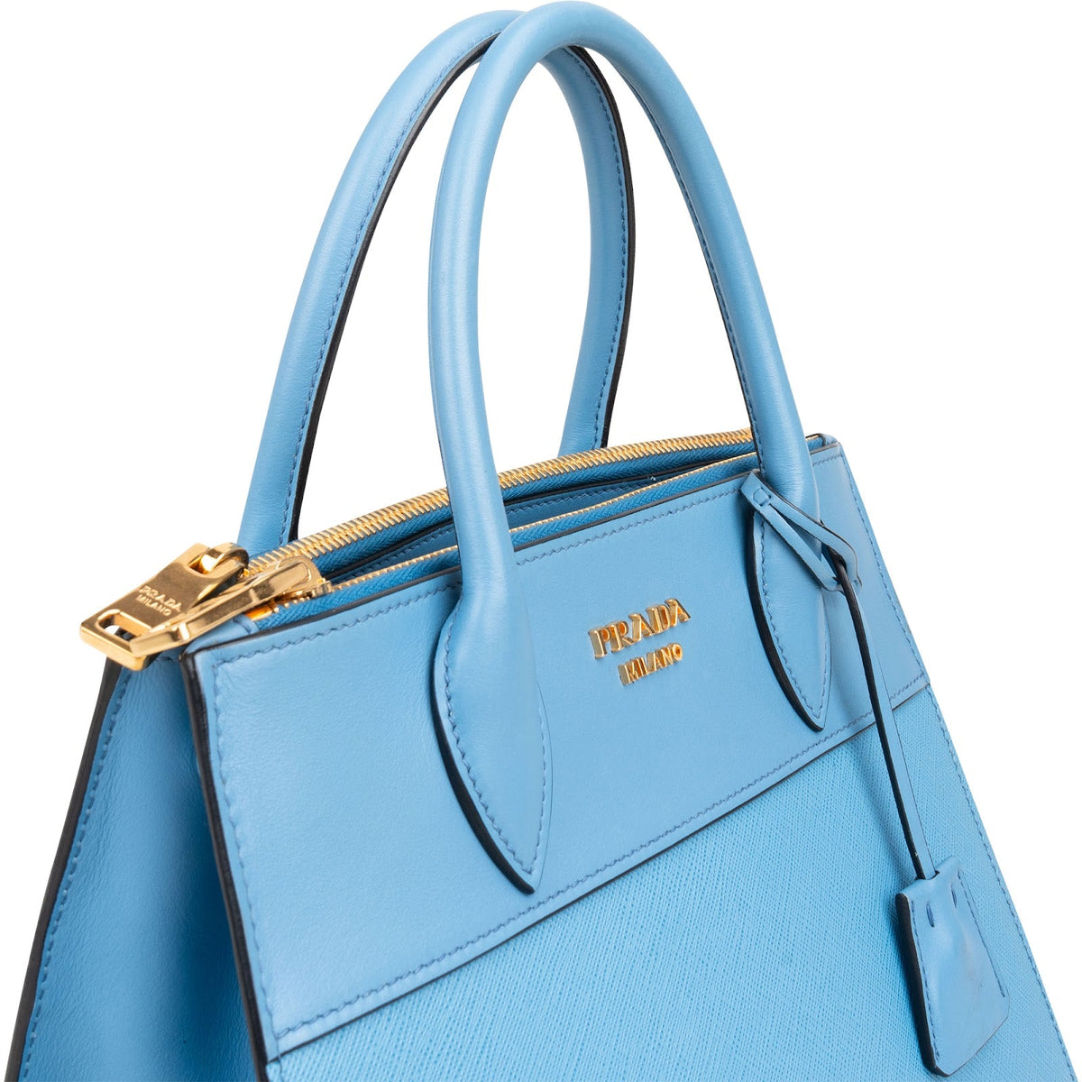 Prada Saffiano Leather Small Promenade Double Zip Kelly Style City Handbag