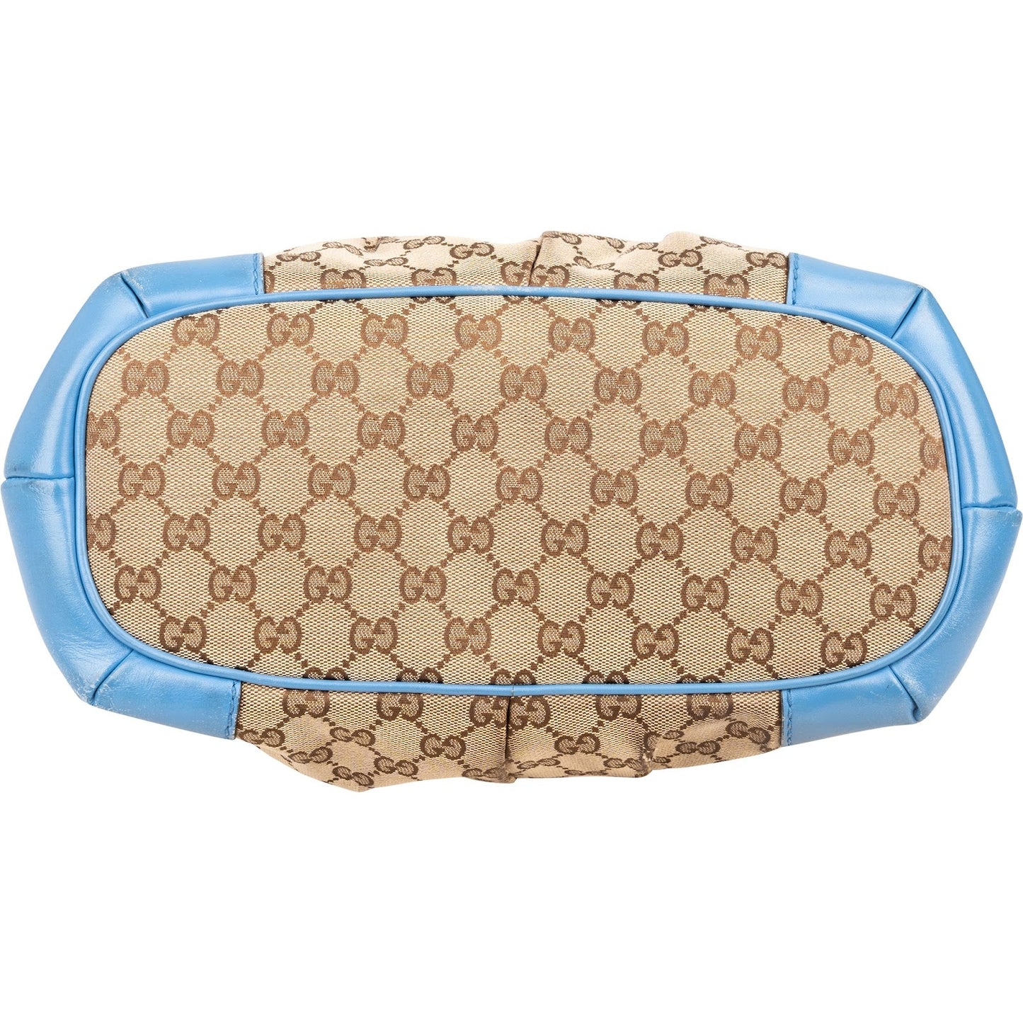 Gucci Monogram GG Blue Leather Sukey Handbag