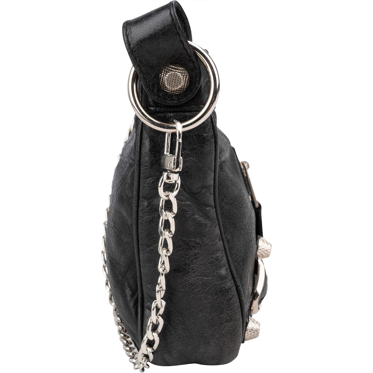 Balenciaga Black Leather City Mini Pochette Crossbody Bag