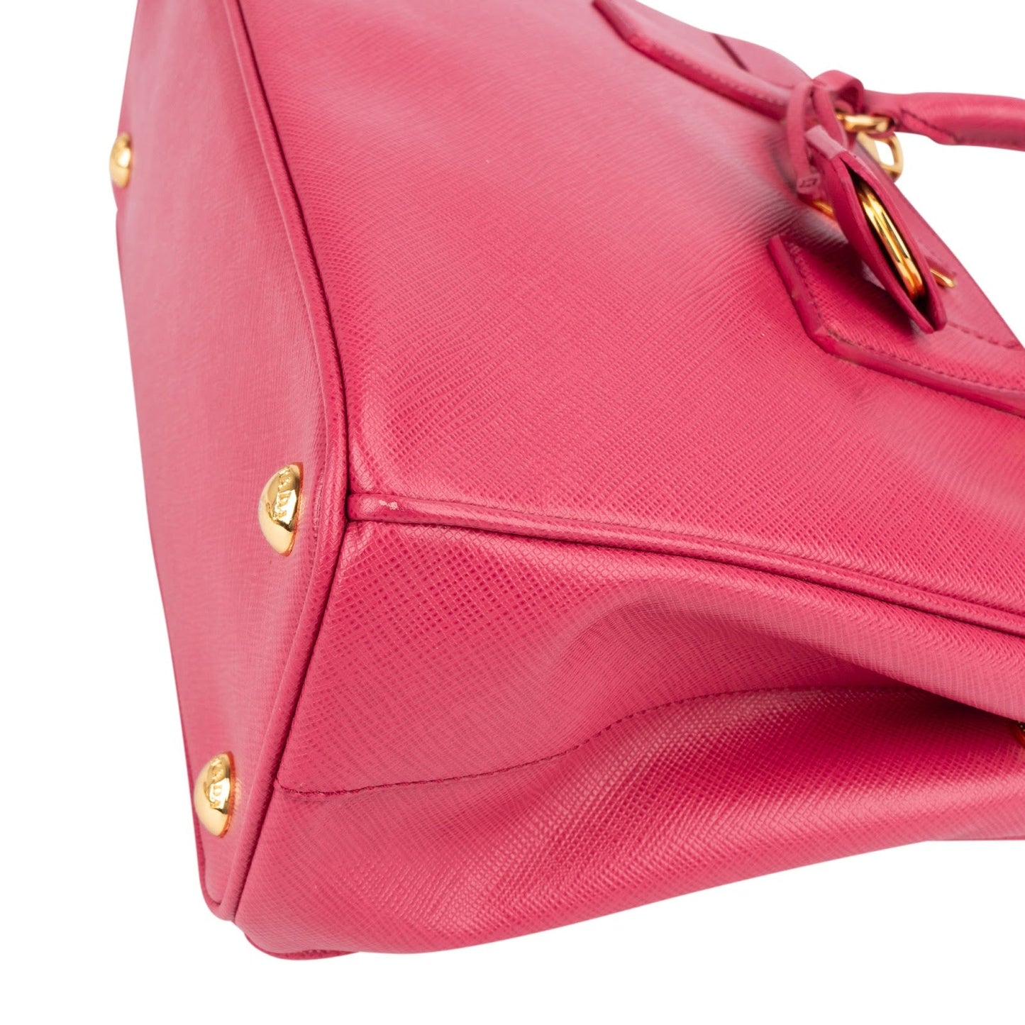 Prada Pink Saffiano Leather Small Galleria Handbag