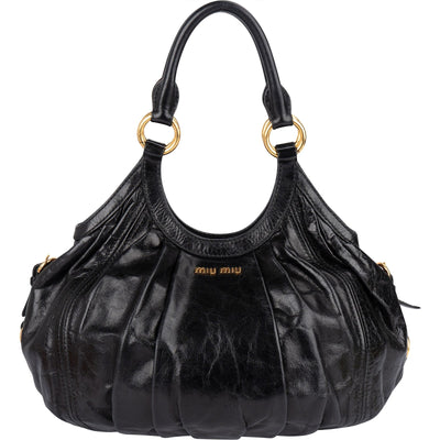 Miu Miu Vitello Lux Hobo Shoulder Bag