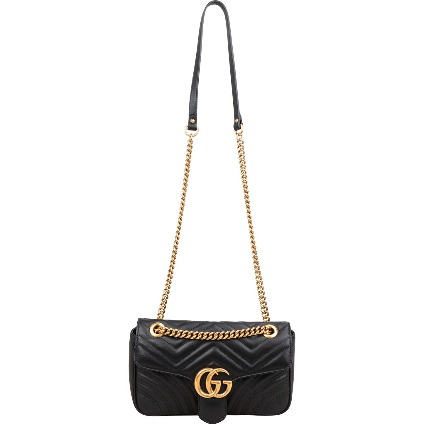 Gucci Chevron Leather GG Marmont Camera Crossbody Bag