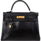 Hermès Noir Box Calf Leather Kelly 32 Handbag