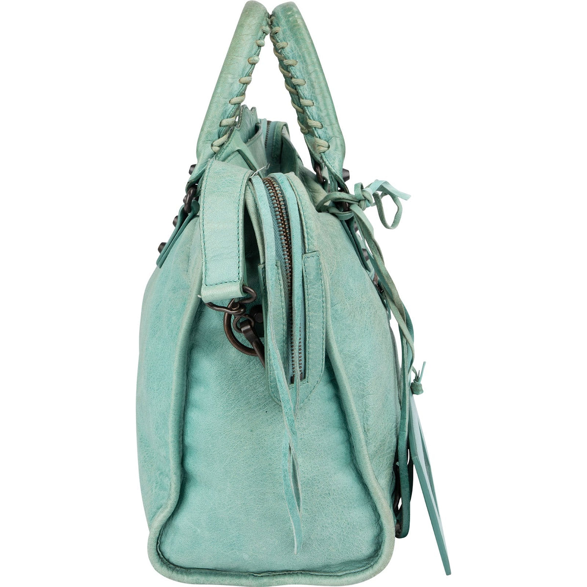 Balenciaga Light Green Leather Classic City Handbag