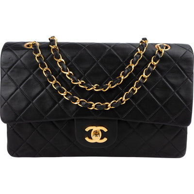 Chanel Quilted Lambskin 24K Gold Medium Double Flap Shoulder Bag