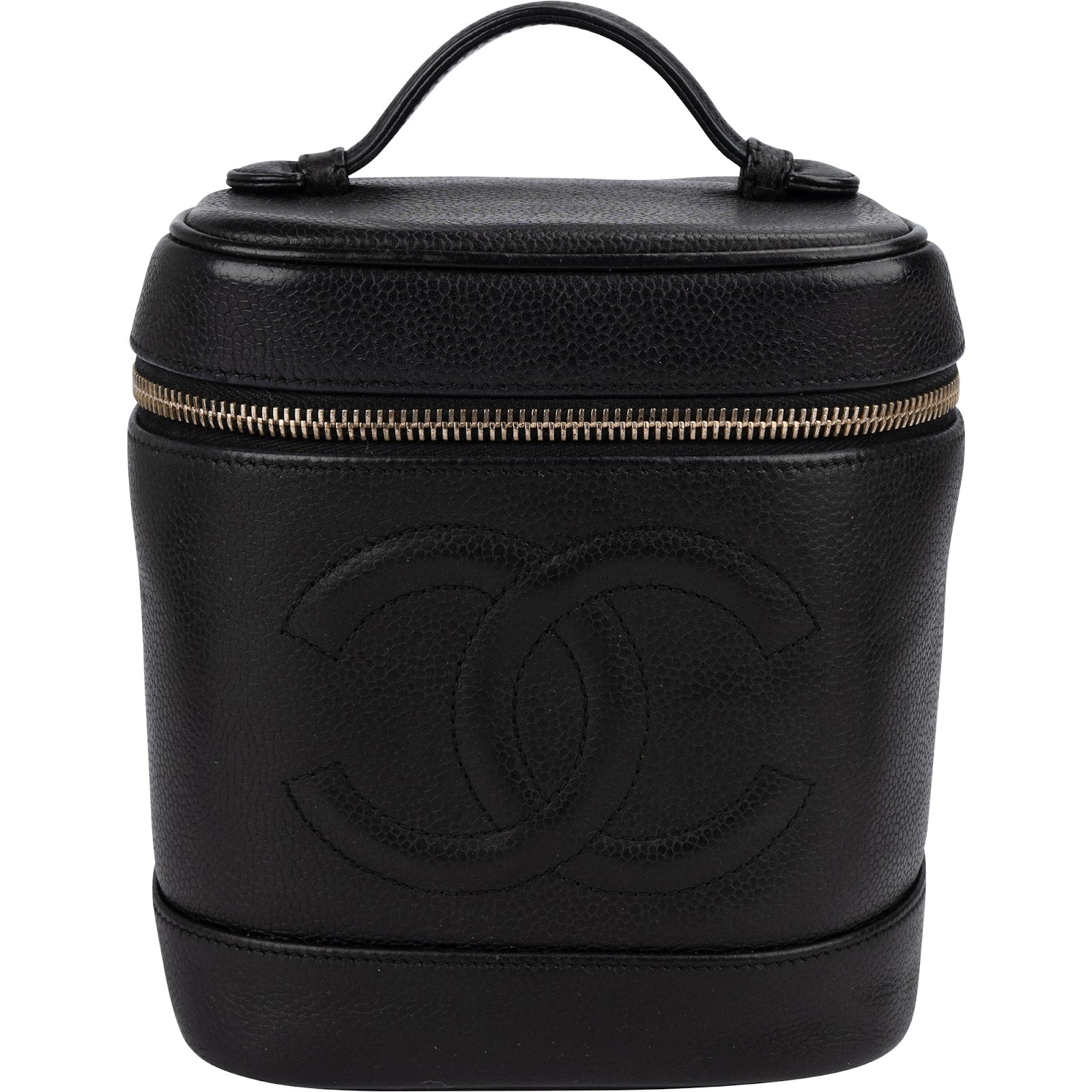 Chanel Caviar Leather CC Vanity Case Handbag