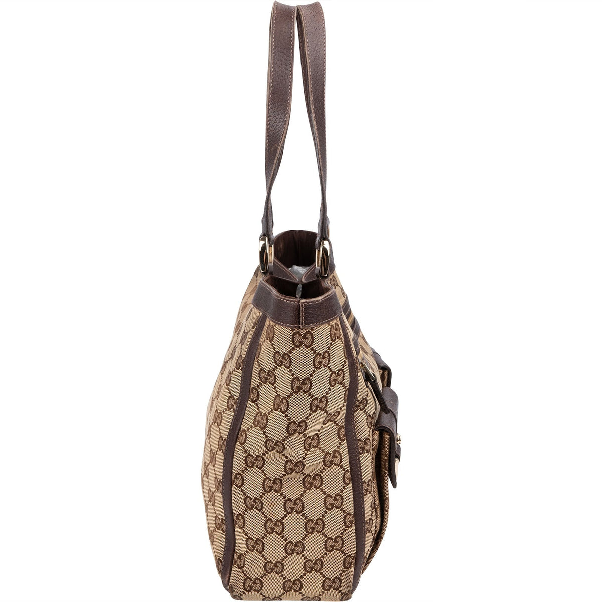 Gucci Monogram GG Abbey D-Ring Double Pocket Tote Shoulder Bag