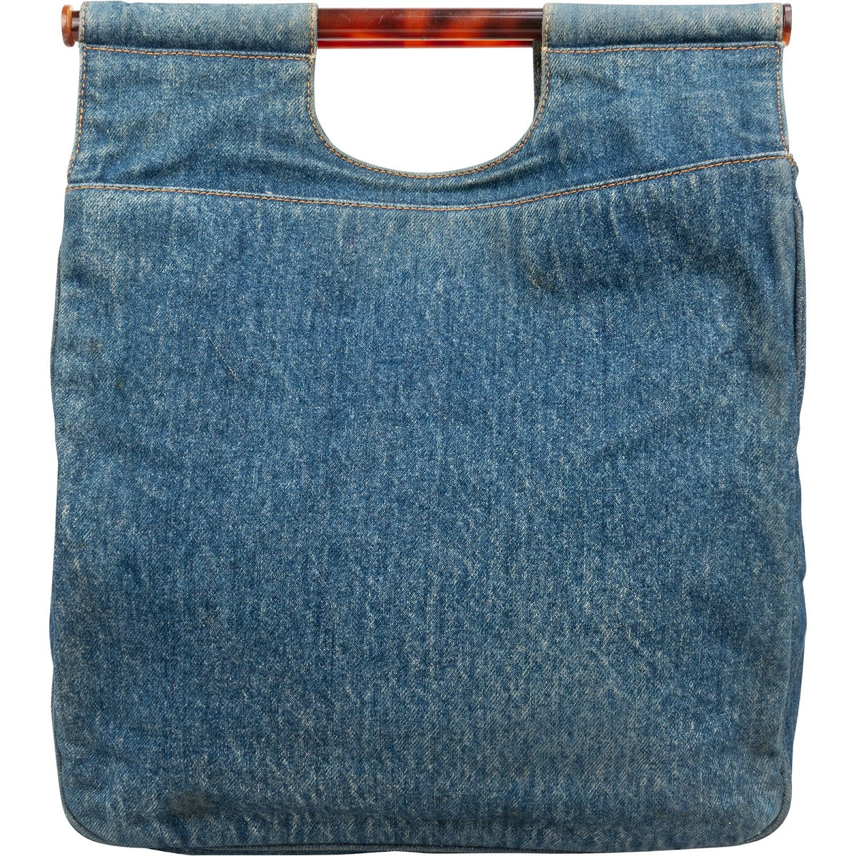 Chanel CC Tortoise Handle Tote aus Denim – Ansicht 5