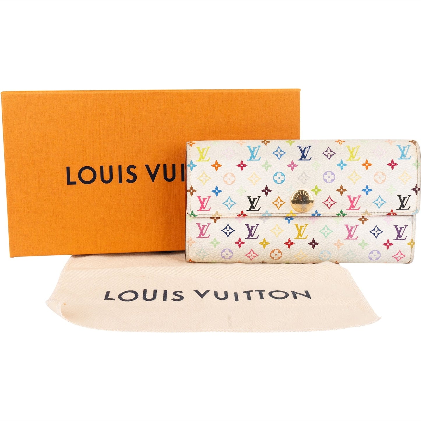 Louis Vuitton Canvas Monogram Murakami Multicolor Sarah Wallet