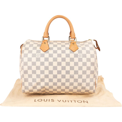 Louis Vuitton Monogram Damier Azur Speedy 30 Handbag