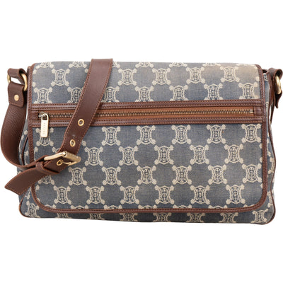 Celine Monogram Macadam Denim Messenger Crossbody Bag
